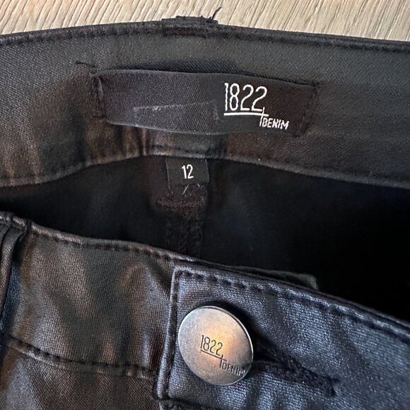 Women's Coated Waxed Skinny Jeans sz M/L - Matt Black - Picture 3 of 13